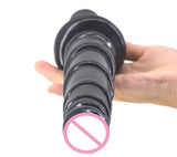 Screw Handle Dildo - Ribbed Fake Penis for Vaginal & Anal Massage