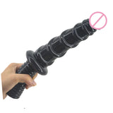 Screw Handle Dildo - Ribbed Fake Penis for Vaginal & Anal Massage