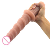 Screw Handle Dildo - Ribbed Fake Penis for Vaginal & Anal Massage