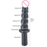 Screw Handle Dildo - Ribbed Fake Penis for Vaginal & Anal Massage