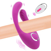 Male Cock Ring with Vibrator - Dual Pleasure Penis Ring with Tongue Licking and Clit Stimulator