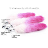 Color Gradient Fox Tail Anal Plug - Adult Role Play Accessory