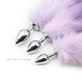 Color Gradient Fox Tail Anal Plug - Adult Role Play Accessory