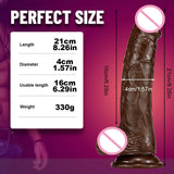 Black Realistic Dildo for Women - Suction Cup Dildo with Balls for G-Spot & Prostate Play