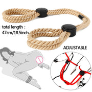 Adjustable Rope Handcuffs - SM Restraints for Erotic Self-Bondage and BDSM