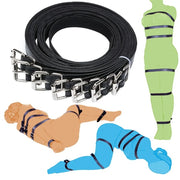 7-Piece Sex Binding Rope Set - Leather Body Bondage Harness with Handcuffs and Ankle Cuffs