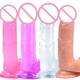 Soft Jelly Dildo with Strong Suction Cup & Vibrator
