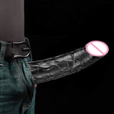 Black Realistic Dildo for Women - Suction Cup Dildo with Balls for G-Spot & Prostate Play