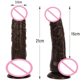 8-Inch Realistic Dildo with Strong Suction Cup & Anal Plug