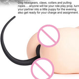 Silicone Butt Plug with Dog Tail - Puppy Play Anal Accessory for G-Spot & Prostate Massage