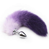 Color Gradient Fox Tail Anal Plug - Adult Role Play Accessory