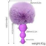 Silicone Anal Plug with Plush Rabbit Tail - Erotic Role Play Butt Plug for Prostate & Anal Stimulation