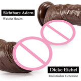 8-Inch Realistic Dildo with Strong Suction Cup & Anal Plug