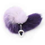 Color Gradient Fox Tail Anal Plug - Adult Role Play Accessory