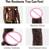 8-Inch Realistic Dildo with Strong Suction Cup & Anal Plug