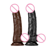 Black Realistic Dildo for Women - Suction Cup Dildo with Balls for G-Spot & Prostate Play