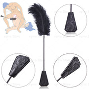 Adult Game Erotic BDSM Feather Tickler and Leather Spanking Paddle - Fetish Whip and Punishment Tool